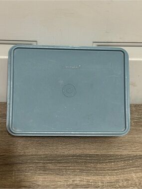Vtg Tupperware Tuppercraft blue stow n go storage box & tray, 1579-5